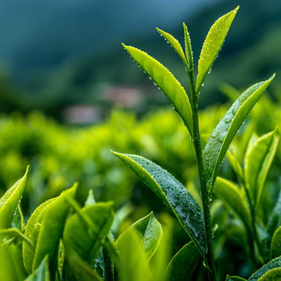green tea leaves